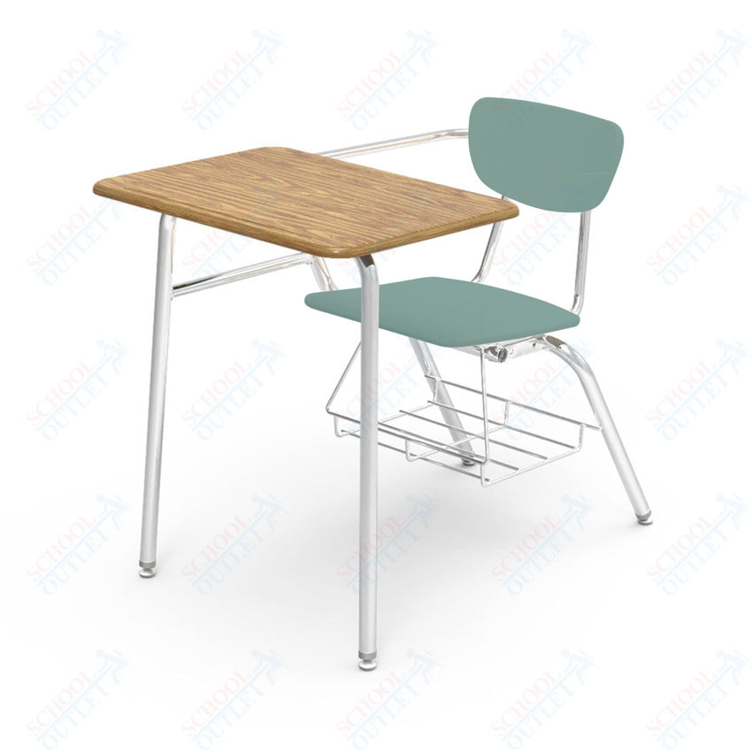 Virco 3400BRL Student Combo Desk with 18" Hard Plastic Seat, 18" x 24" Laminate Top, bookrack for School and Classrooms - SchoolOutlet