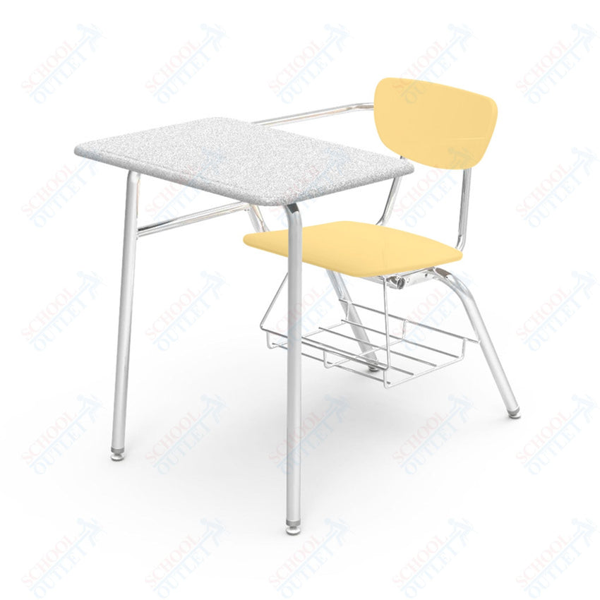 Virco 3400BRL Student Combo Desk with 18" Hard Plastic Seat, 18" x 24" Laminate Top, bookrack for School and Classrooms - SchoolOutlet