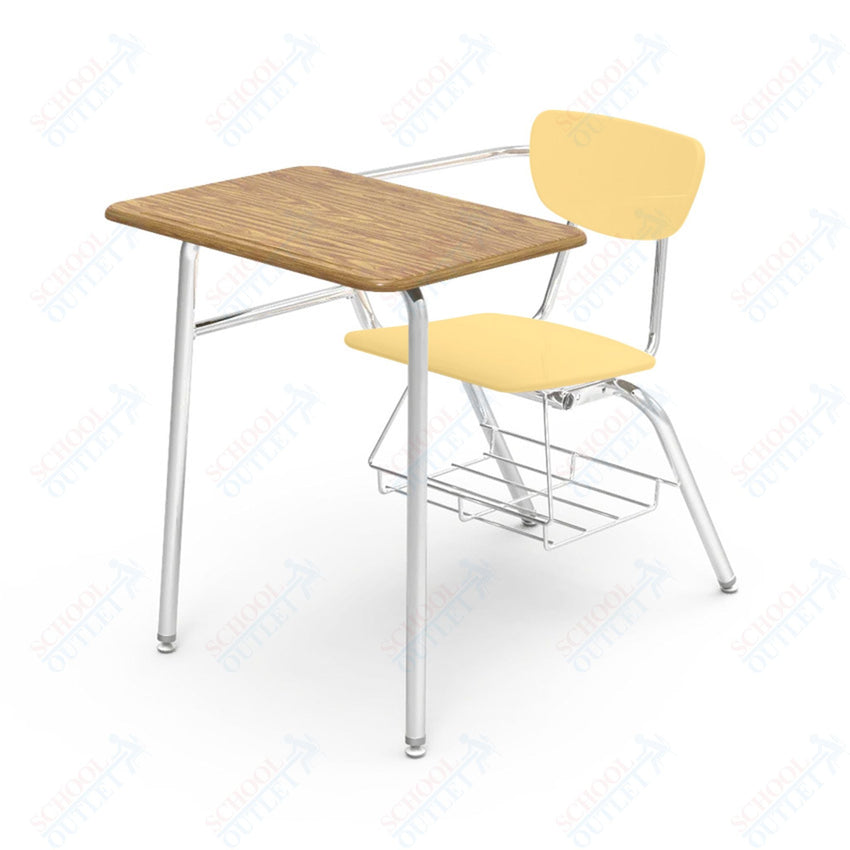 Virco 3400BRL Student Combo Desk with 18" Hard Plastic Seat, 18" x 24" Laminate Top, bookrack for School and Classrooms - SchoolOutlet