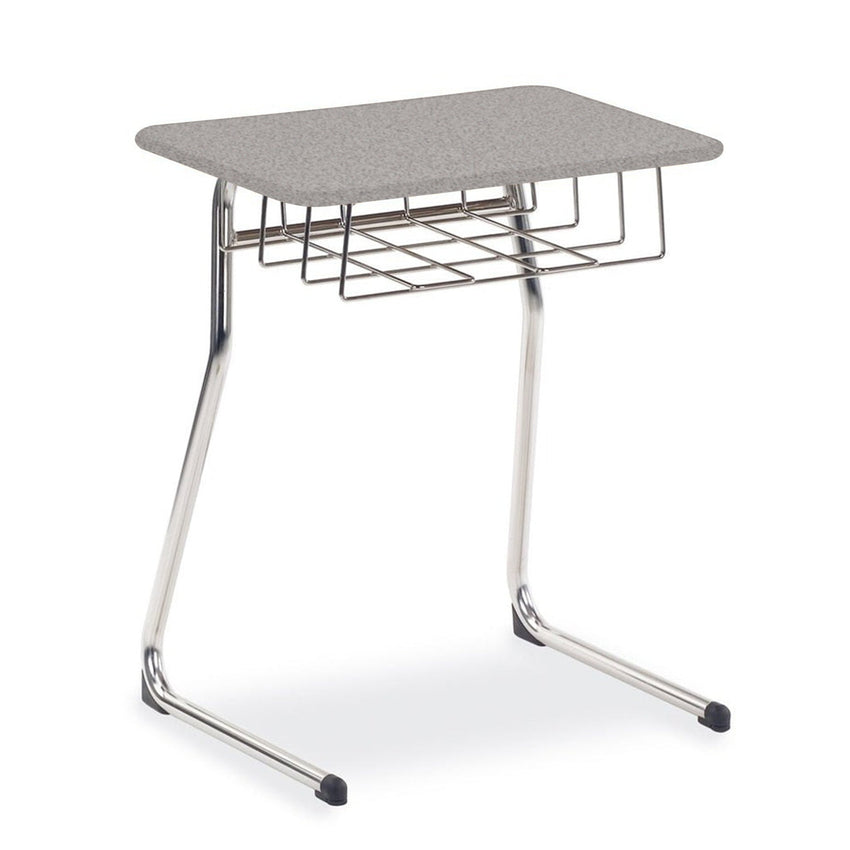 Virco Sigma Series 30" Fixed Height Student Desk, Cantilever Leg and 20" x 26" Top and Wire Book Basket (Virco 73330BR) - SchoolOutlet