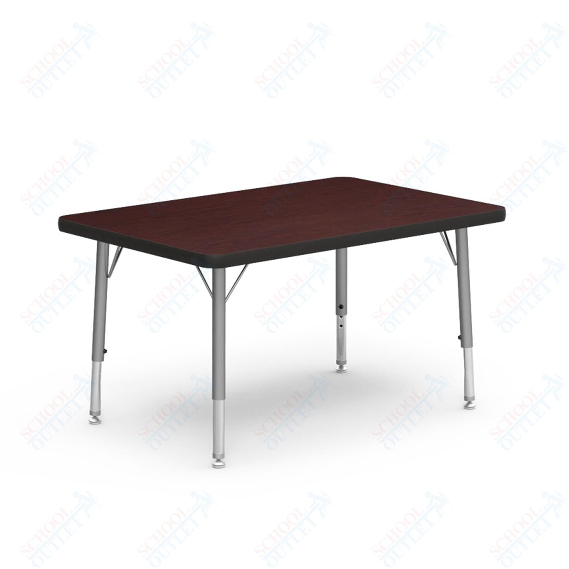 Virco 482436LO - Virco 4000 Series Rectangular Activity Table with Heavy Duty Laminate Top - Preschool Height Adjustable Legs (24"W x 36"L x 17" - 25"H) - SchoolOutlet