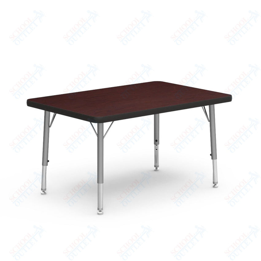 Virco 482436LO - Virco 4000 Series Rectangular Activity Table with Heavy Duty Laminate Top - Preschool Height Adjustable Legs (24"W x 36"L x 17" - 25"H) - SchoolOutlet