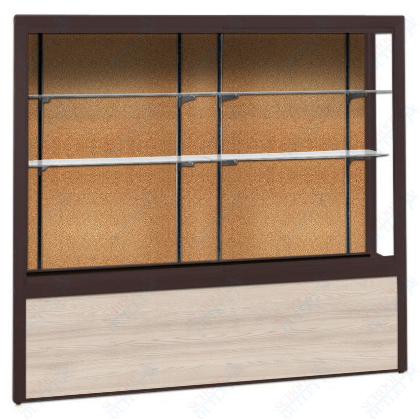 Waddell Challenger 1000 Floor Case w/ Cork Back & Wood - Grained Vinyl Base - 48"W x 66"H x 16"D(Waddell WAD - 10404CK) - SchoolOutlet