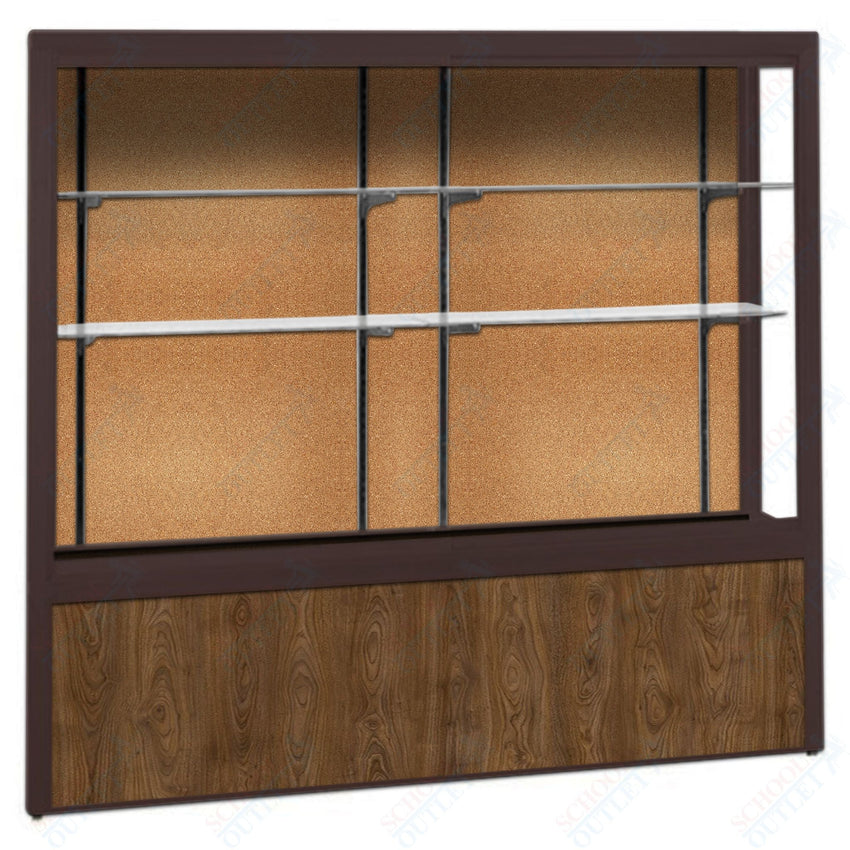 Waddell Challenger 1000 Floor Case w/ Cork Back & Wood - Grained Vinyl Base - 48"W x 66"H x 16"D(Waddell WAD - 10404CK) - SchoolOutlet