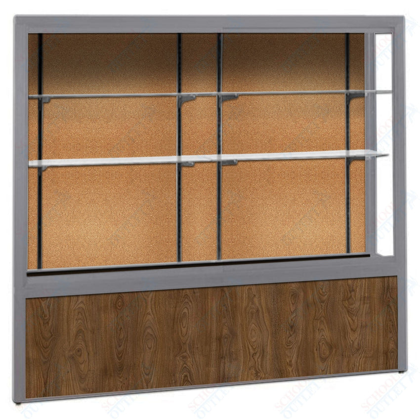 Waddell Challenger 1000 Floor Case w/ Cork Back & Wood - Grained Vinyl Base - 48"W x 66"H x 16"D(Waddell WAD - 10404CK) - SchoolOutlet