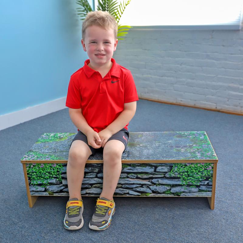 Whitney Brothers Nature View Stone Wall Bench 10H - (WB0954) - SchoolOutlet