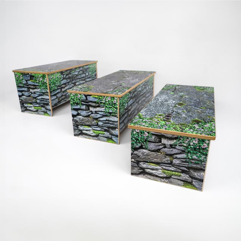 Whitney Brothers Nature View Stone Wall Bench 12H - (WB0955) - SchoolOutlet