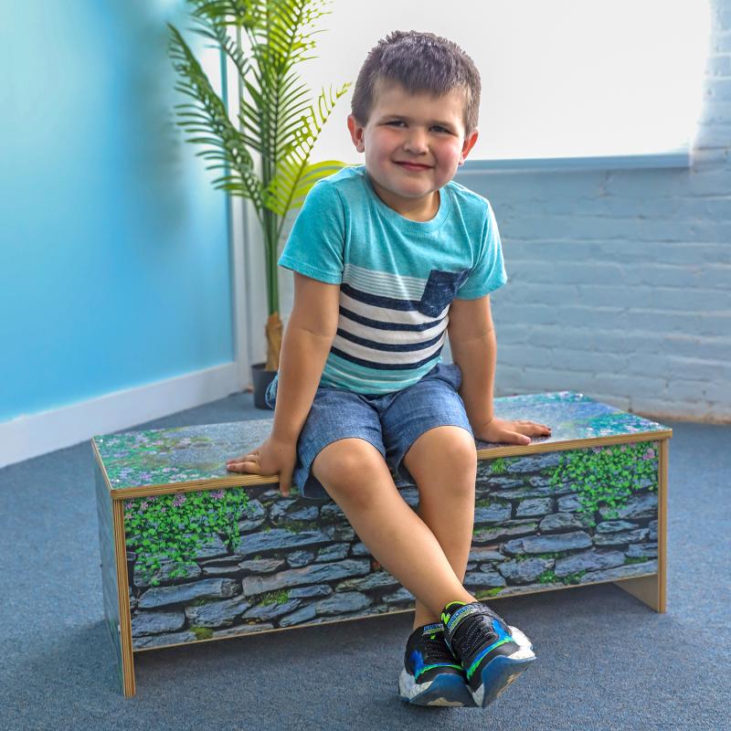 Whitney Brothers Nature View Stone Wall Bench 12H - (WB0955) - SchoolOutlet