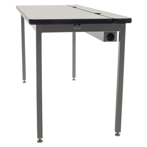 AmTab Computer and Technology Table - All Welded - Flip Top - Wire Management - 30"W x 36"L (AmTab AMT-CTF303) - SchoolOutlet