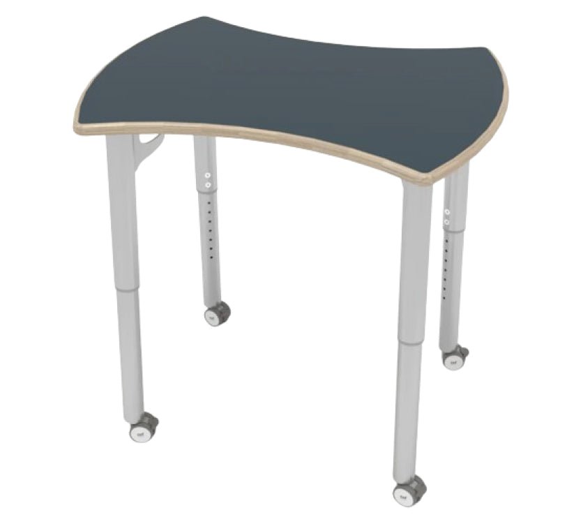 CEF ESTO Hourglass Student Desk 33.25" x 17.25" Fenix Top on Baltic Birch and Adjustable Height Legs - SchoolOutlet