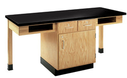 Diversified Woodcrafts 2 Station Table w/ Door, Drawers & Book Compartments - 66"W x 24"D