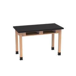 Diversified Woodcrafts Science Table w/ Book Compartment  - 48" W x 24" D - Solid Oak Frame and Adjustable Glides