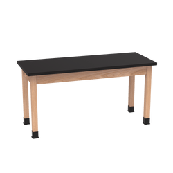 Diversified Woodcrafts Science Table - Plain Apron - 48" W x 24" D - Solid Wood Frame and Adjustable Glides