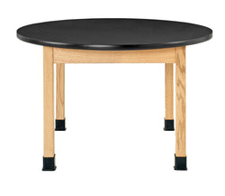 Diversified Woodcrafts Science Table - Plain Apron - Round 48" Diameter - Solid Wood Frame and Adjustable Glides