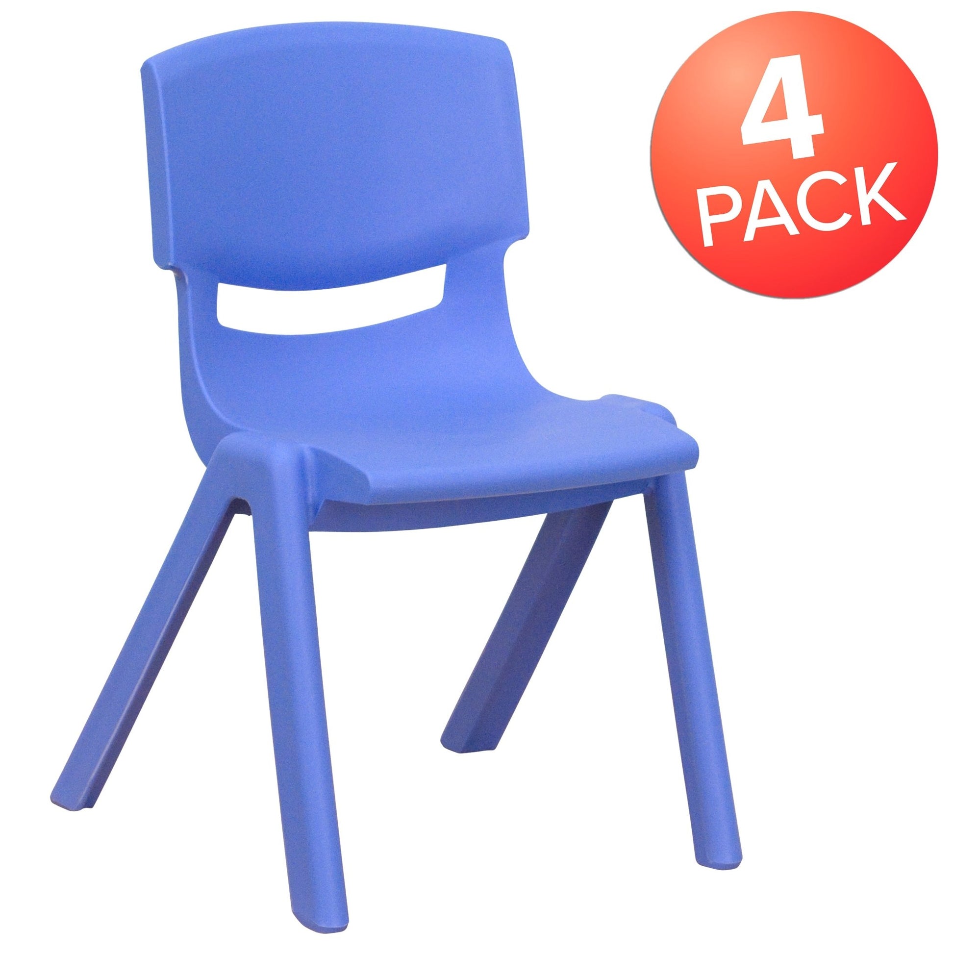 Whitney 4 Pack Plastic Stackable School Chair with 12'' Seat Height - SchoolOutlet