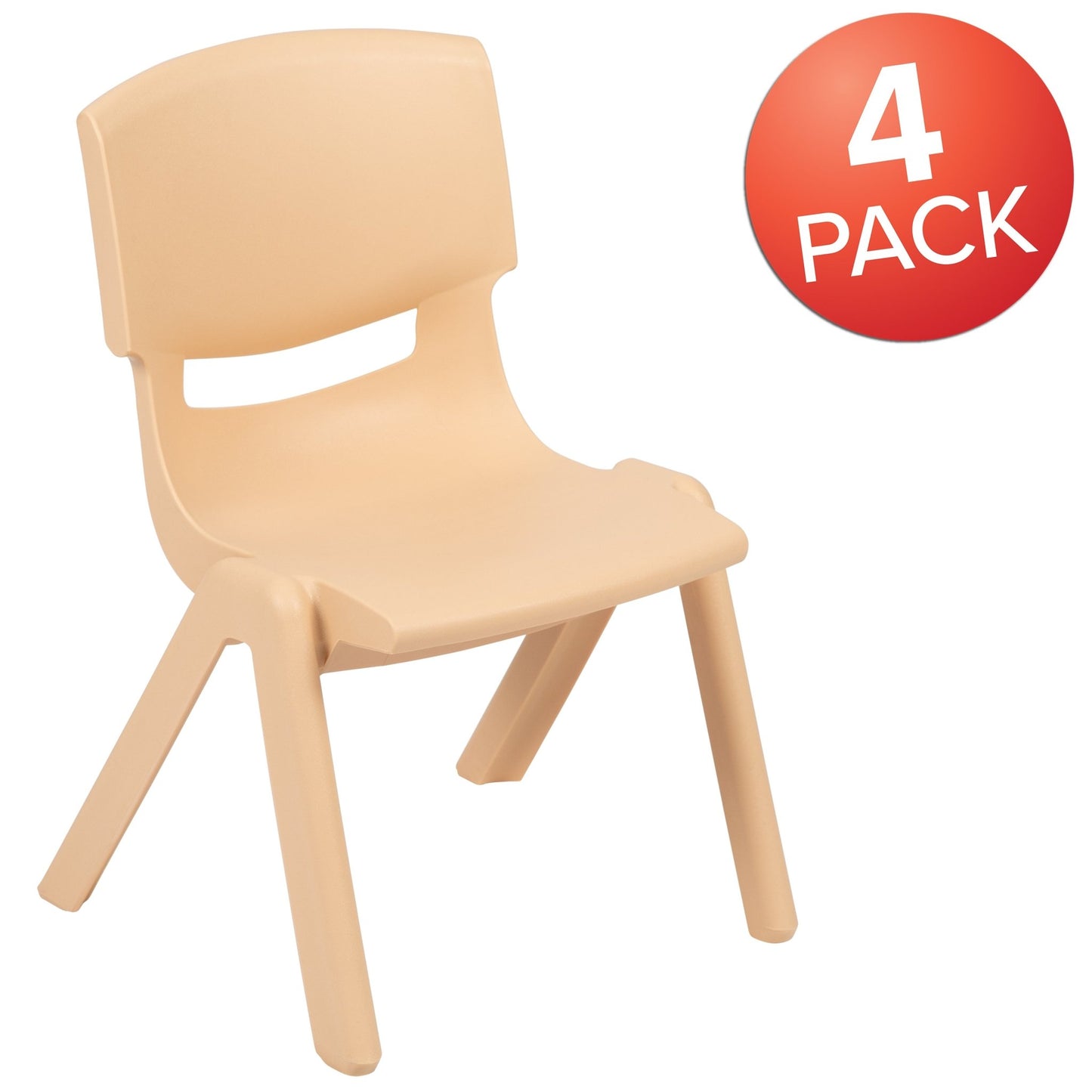 Whitney 4 Pack Plastic Stackable School Chair with 12'' Seat Height - SchoolOutlet