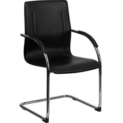 Flash Furniture Black Vinyl Side Chair with Chrome Sled Base(FLA-BT-509-BK-GG)
