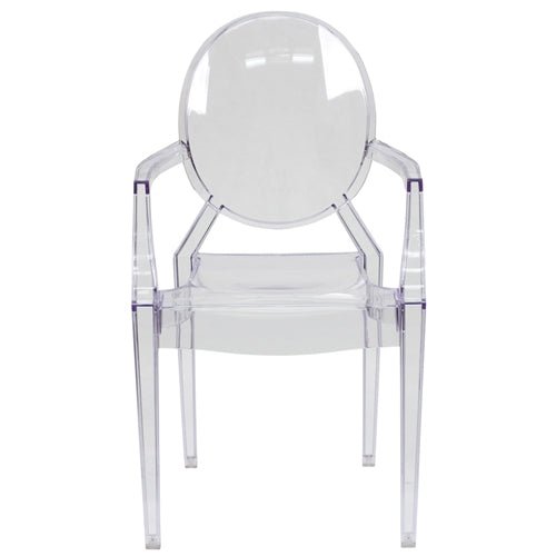 Flash Furniture Ghost Chair with Arms in Transparent Crystal(FLA-FH-124-APC-CLR-GG) - SchoolOutlet