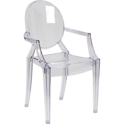 Flash Furniture Ghost Chair with Arms in Transparent Crystal(FLA-FH-124-APC-CLR-GG) - SchoolOutlet