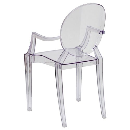Flash Furniture Ghost Chair with Arms in Transparent Crystal(FLA-FH-124-APC-CLR-GG) - SchoolOutlet