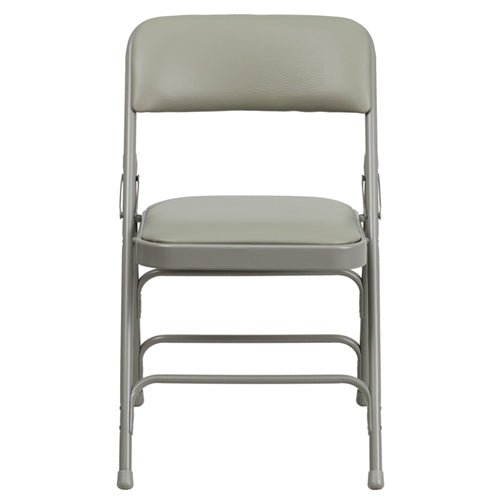 Flash Furniture HERCULES Series Curved Triple Braced & Quad Hinged Upholstered Metal Folding Chair(FLA-HA-MC309AF-GG) - SchoolOutlet