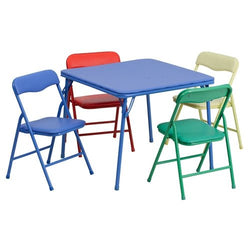 Flash Furniture Kids Colorful 5 Piece Folding Table and Chair Set(FLA-JB-9-KID-GG)