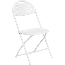 Flash Furniture HERCULES Series 650 lb. Capacity White Plastic Fan Back Folding Chair (FLA-LE-L-4-WHITE-GG)