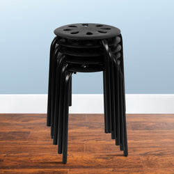 Bailey Plastic Nesting Stack Stools, 17.5"Height, (5 Pack)