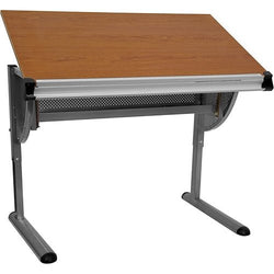 Flash Furniture Adjustable Drawing and Drafting Table with Pewter Frame(FLA-NAN-JN-2433-GG)