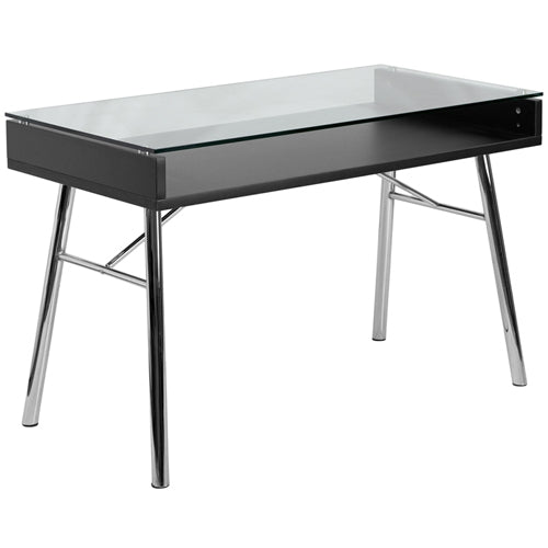 Flash Furniture Computer Desk with Silver Frame(FLA-NAN-JN-2966-GG) - SchoolOutlet