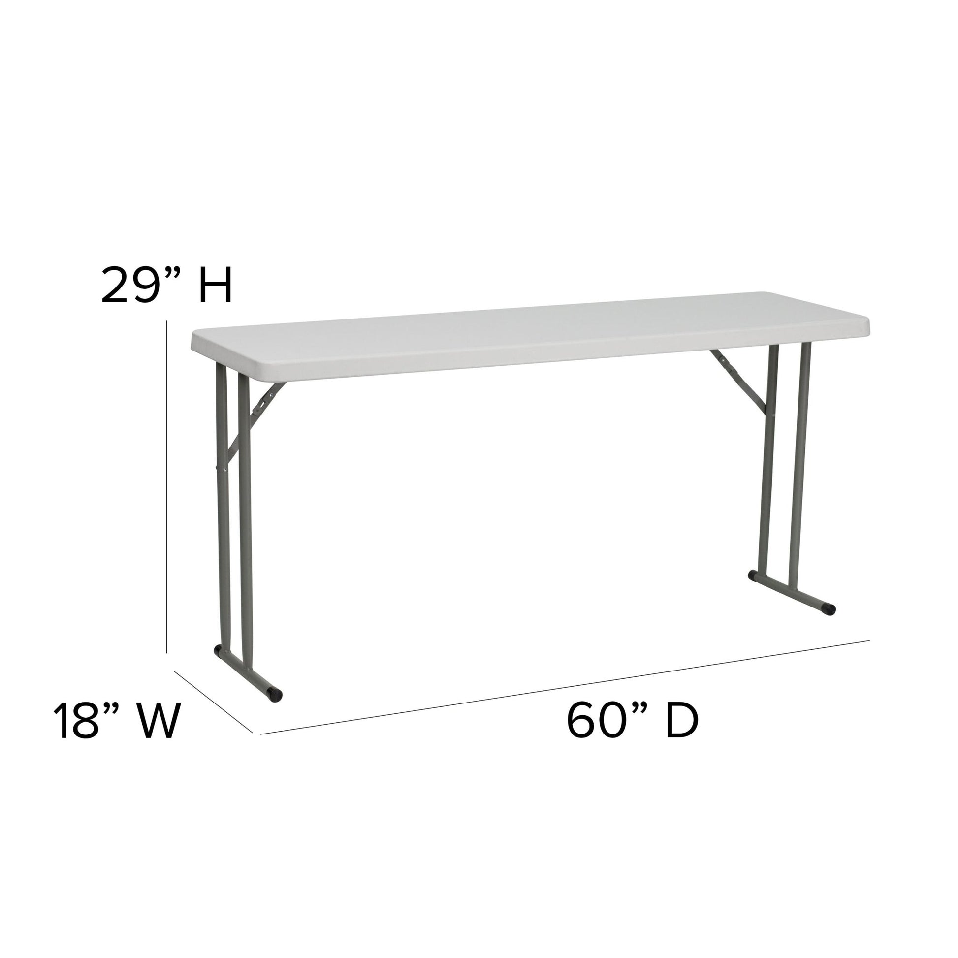 Kathryn 5-Foot Granite White Plastic Folding Training Table - SchoolOutlet