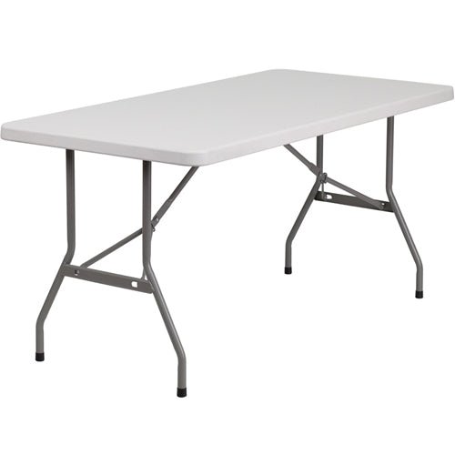 Flash Furniture 30''W x 60''L Blow Molded Plastic Folding Table(FLA-RB-3060-GG) - SchoolOutlet