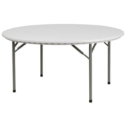 Flash Furniture 60'' Granite White Round Plastic Folding Table(FLA-RB-60R-GG)