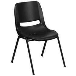 HERCULES Series 440 lb. Capacity Kid's Ergonomic Shell Stack Chair with Frame and 14" Seat Height