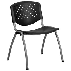 HERCULES Series 880 lb. Capacity Plastic Stack Chair with Titanium Powder Coated Frame