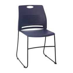 HERCULES Series Commercial Grade 660 lb. Capacity Plastic Stack Chair with Powder Coated Sled Base Frame and Integrated Carrying Handle