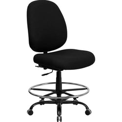 Flash Furniture HERCULES Series Big and Tall Black Fabric Drafting Stool with Extra WIDE Seat (FLA-WL-715MG-BK-D-GG)