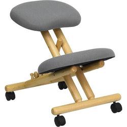 Flash Furniture Mobile Wooden Ergonomic Kneeling Chair in Gray Fabric(FLA-WL-SB-101-GG)