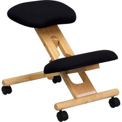 Flash Furniture Mobile Wooden Ergonomic Kneeling Chair in Black Fabric(FLA-WL-SB-210-GG)
