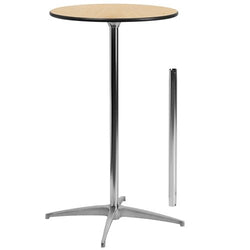 Flash Furniture 24'' Round Wood Cocktail Table with 30'' and 42'' Columns(FLA-XA-24-COTA-GG)