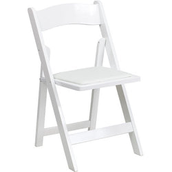 Flash Furniture HERCULES Series White Wood Folding Chair - Padded Vinyl Seat(FLA-XF-2901-WH-WOOD-GG)