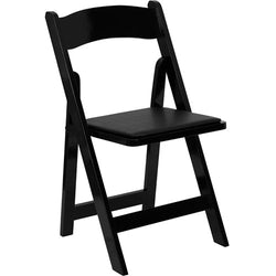 Flash Furniture HERCULES Series Black Wood Folding Chair - Padded Vinyl Seat(FLA-XF-2902-BK-WOOD-GG)