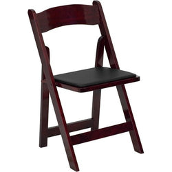 Flash Furniture HERCULES Series Mahogany Wood Folding Chair - Padded Vinyl Seat(FLA-XF-2903-MAH-WOOD-GG)