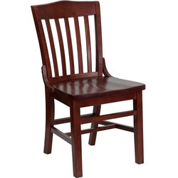 Flash Furniture HERCULES Series Mahogany Finished School House Back Wooden Restaurant Chair(FLA-XU-DG-W0006-MAH-GG)