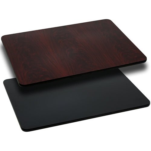 Flash Furniture 24'' x 42'' Rectangular Table Top with Black or Mahogany Reversible Laminate Top(FLA-XU-MBT-2442-GG) - SchoolOutlet