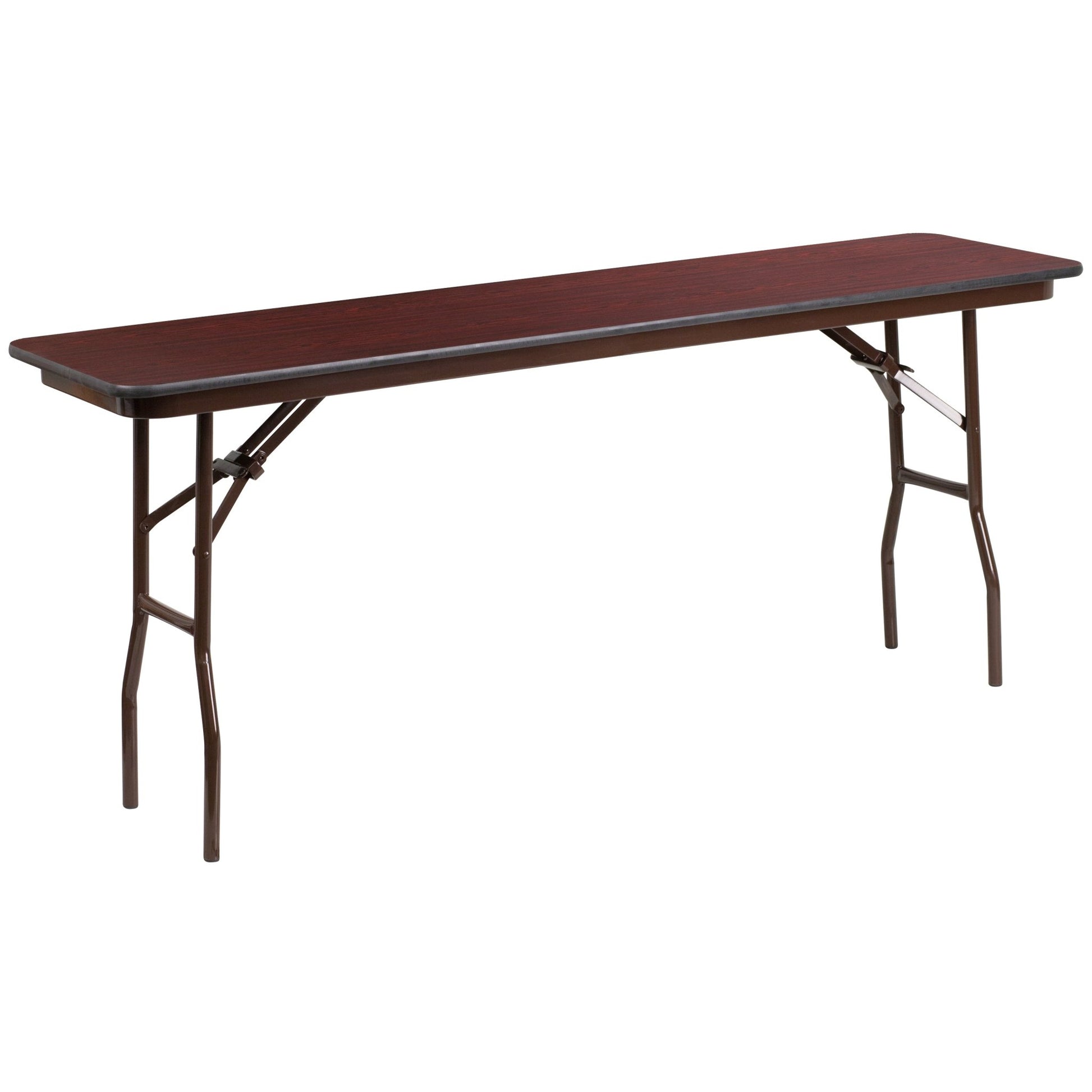 Floyd 6-Foot High Pressure Mahogany Laminate Folding Training Table - SchoolOutlet