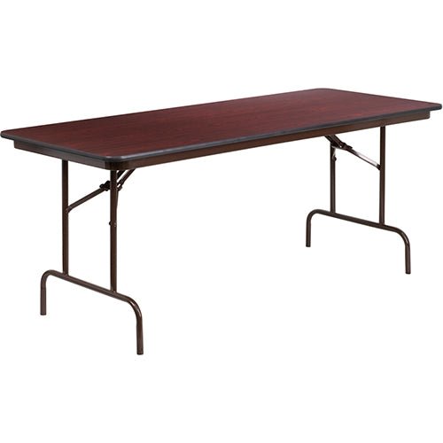 Flash Furniture Rectangular High Pressure Mahogany Laminate Folding Training Table - 30'' x 72''(FLA-YT-3072-HIGH-WAL-GG) - SchoolOutlet