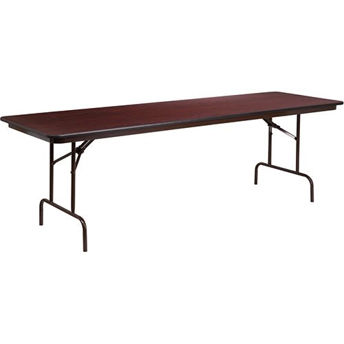 Flash Furniture Rectangular High Pressure Mahogany Laminate Folding Training Table - 30'' x 96''(FLA-YT-3096-HIGH-WAL-GG) - SchoolOutlet