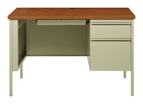 Hirsh Right Hand Single Pedestal File Office Desk for Home, Office, or School, 24"D x 45"W - SchoolOutlet