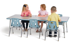 Jonti-Craft Rectangle Activity Table with Heavy Duty Laminate Top (24" x 48") Mobile Height Adjustable Legs (20" - 31")